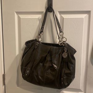 Coach large bag. Soft leather. Approximately 13x13 . Nice soft purple inside.